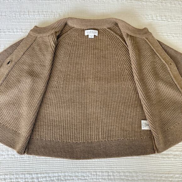 Velvet by Graham & Spencer Shayla Wool Tan Cardigan XS - Picture 10 of 14